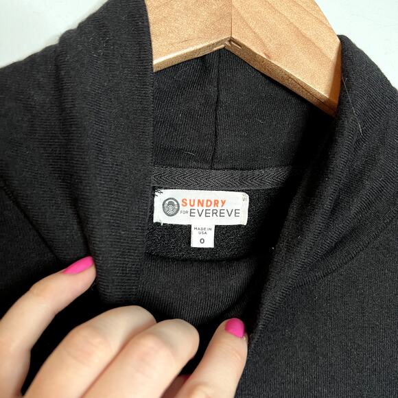 Sundry Black Mock Neck Sweatshirt - Picture 3 of 5